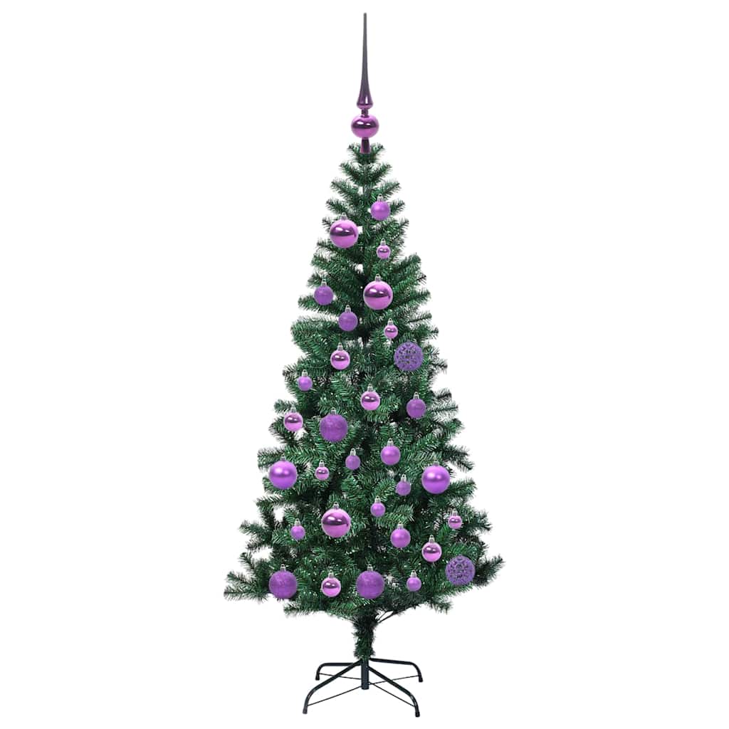 Sapin de Noël artificiel pré-éclairé Vert 120 cm PVC et métal - XIOS