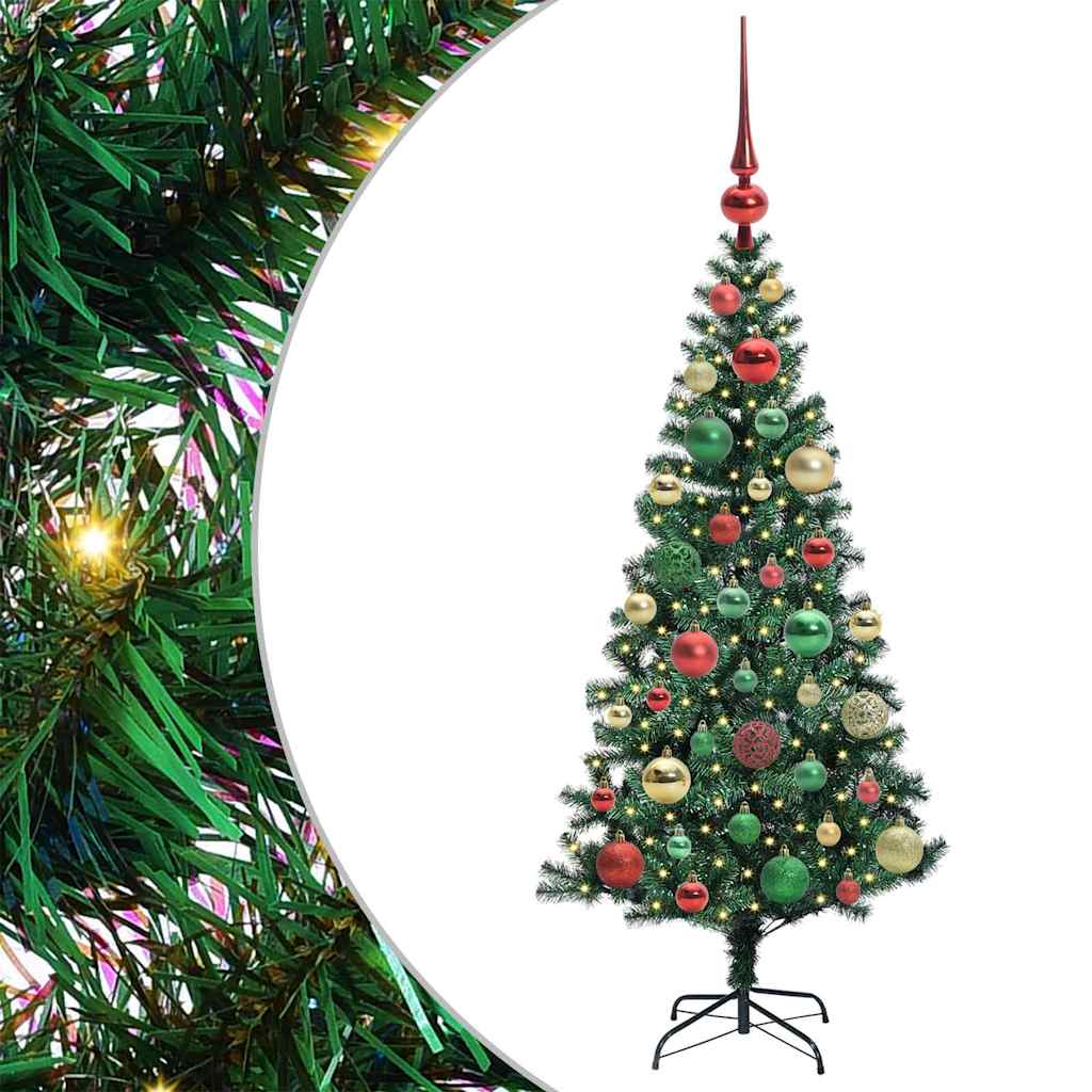 Sapin de Noël artificiel pré-éclairé Vert 120 cm PVC et métal - XIOS