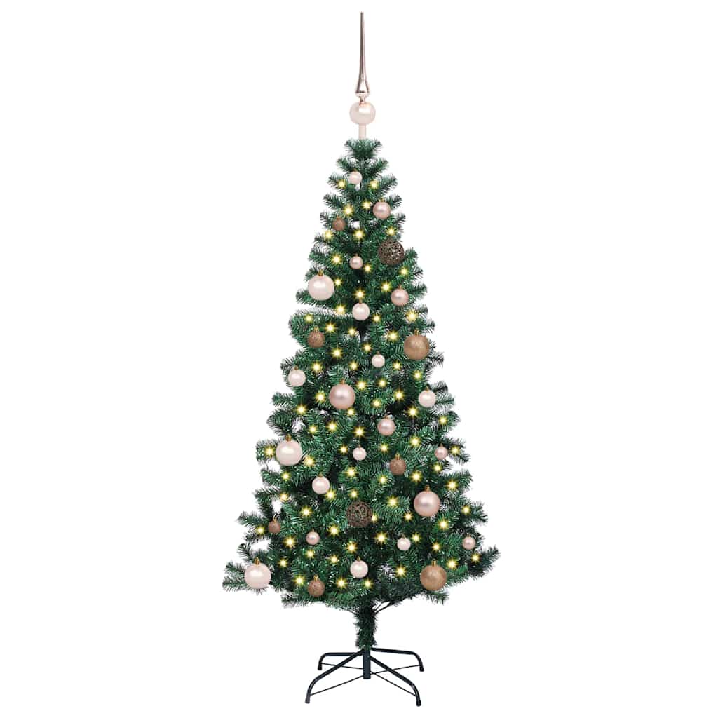 Sapin de Noël artificiel pré-éclairé Vert 150 cm PVC et métal - XIOS