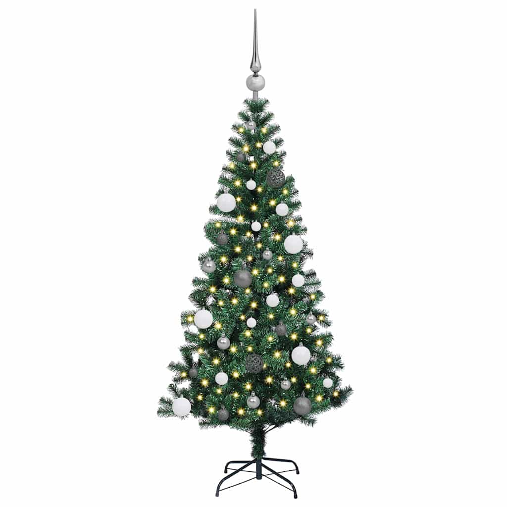 Sapin de Noël artificiel pré-éclairé Vert 150 cm PVC et métal - XIOS