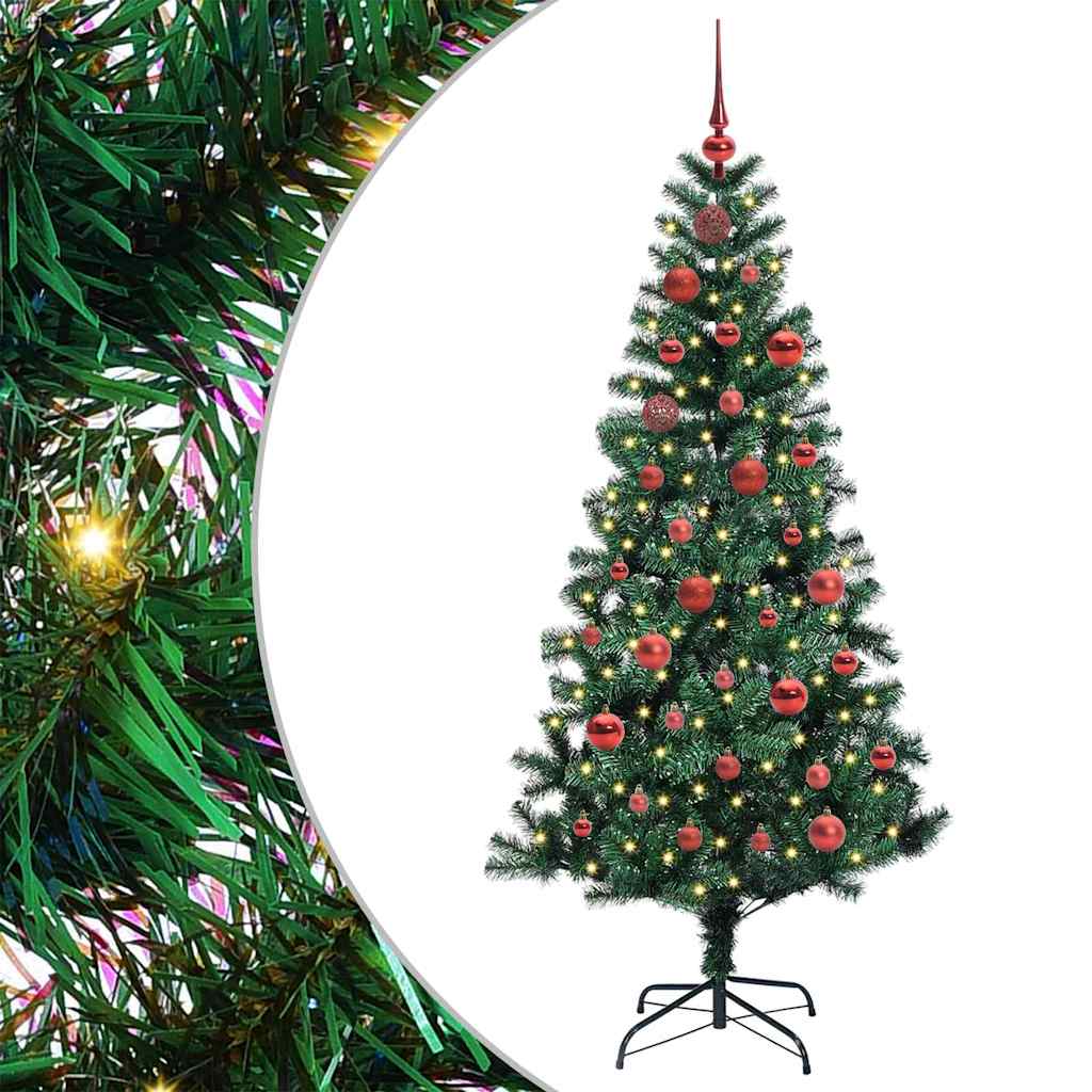 Sapin de Noël artificiel pré-éclairé Vert 150 cm PVC et métal - XIOS