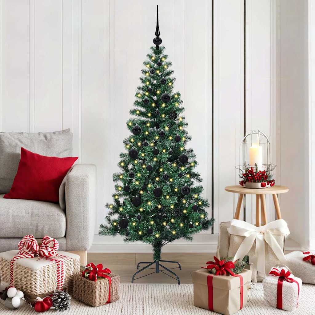 Sapin de Noël artificiel pré-éclairé Vert 150 cm PVC et métal - XIOS