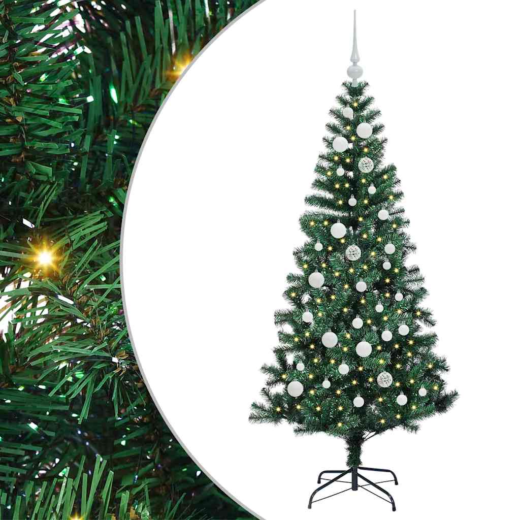 Sapin de Noël artificiel pré-éclairé Vert 150 cm PVC et métal - XIOS
