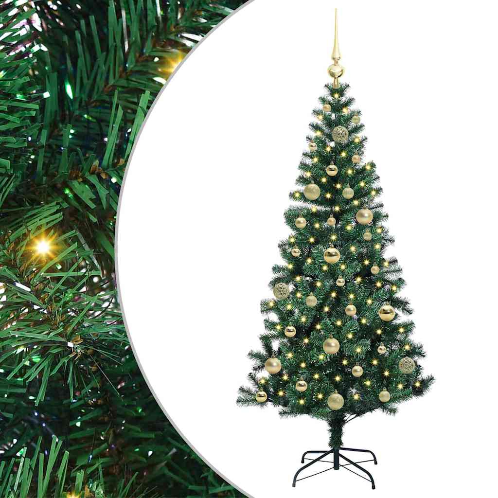 Sapin de Noël artificiel pré-éclairé Vert 150 cm PVC et métal - XIOS
