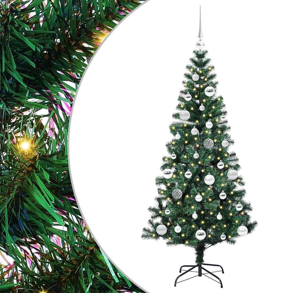 Sapin de Noël artificiel pré-éclairé Vert 150 cm PVC et métal - XIOS