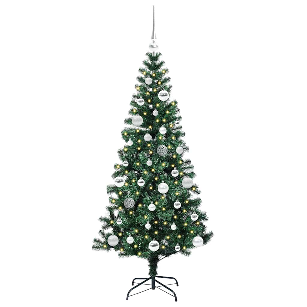 Sapin de Noël artificiel pré-éclairé Vert 150 cm PVC et métal - XIOS