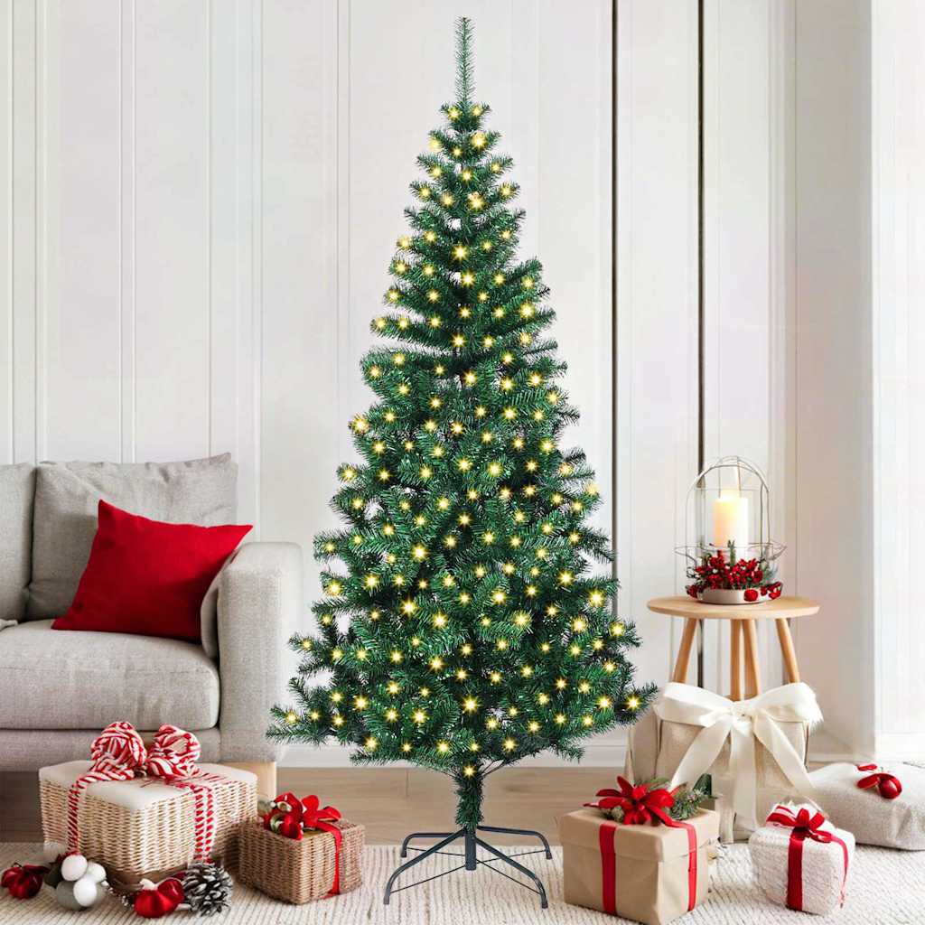Sapin de Noël artificiel pré-éclairé Vert 180 cm PVC et métal - XIOS