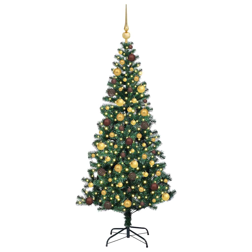 Sapin de Noël artificiel pré-éclairé Vert 180 cm PVC et métal - XIOS