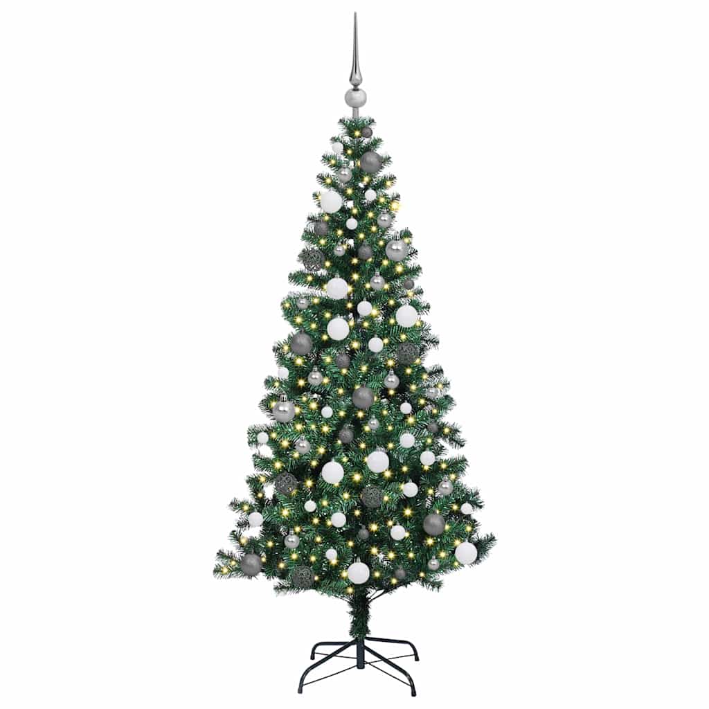 Sapin de Noël artificiel pré-éclairé Vert 180 cm PVC et métal - XIOS