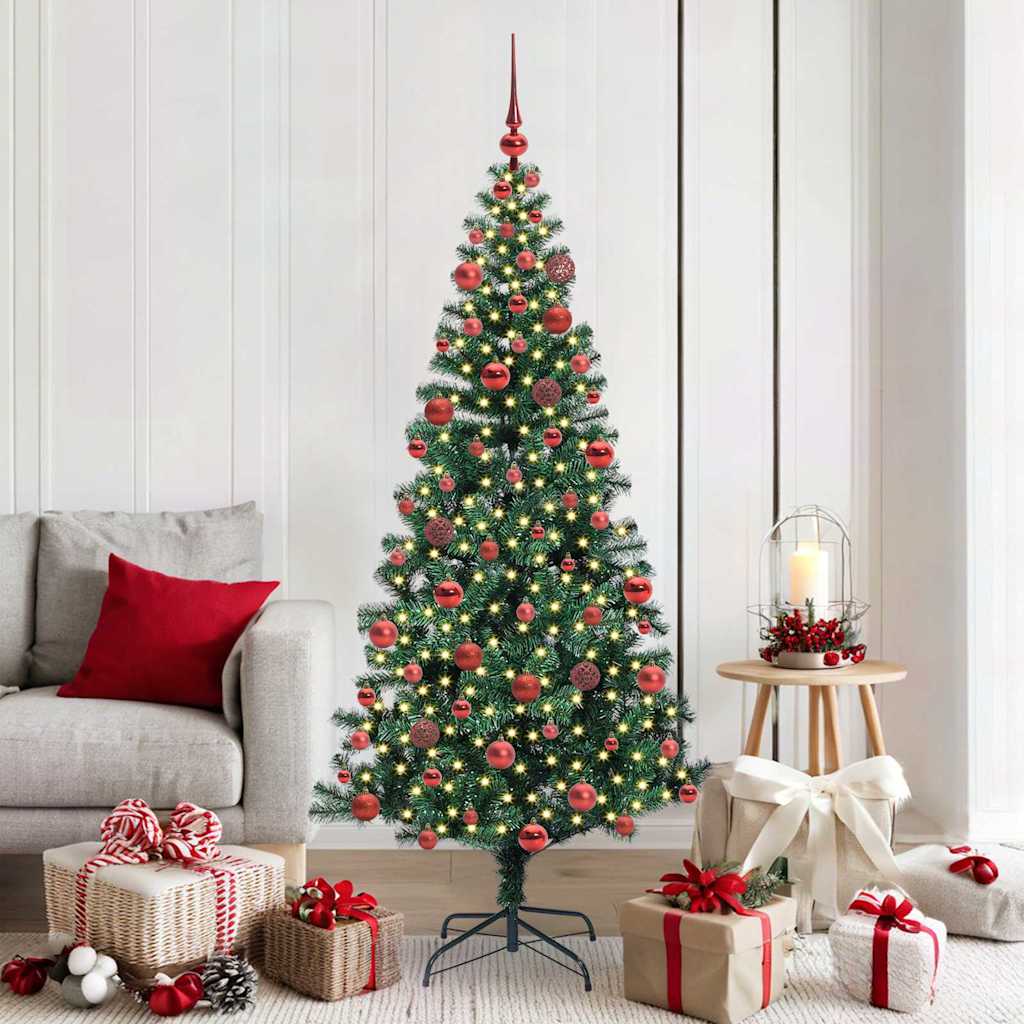 Sapin de Noël artificiel pré-éclairé Vert 180 cm PVC et métal - XIOS