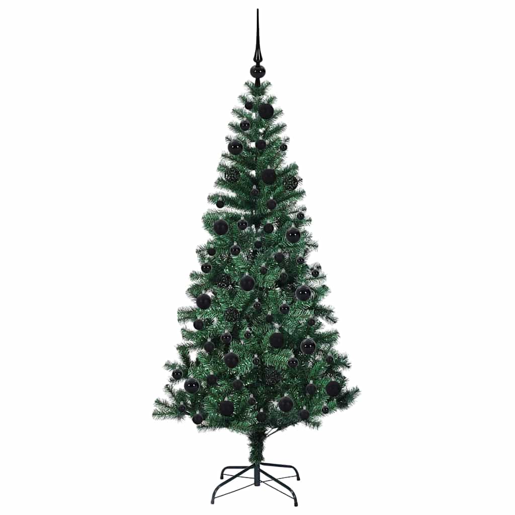 Sapin de Noël artificiel pré-éclairé Vert 180 cm PVC et métal - XIOS