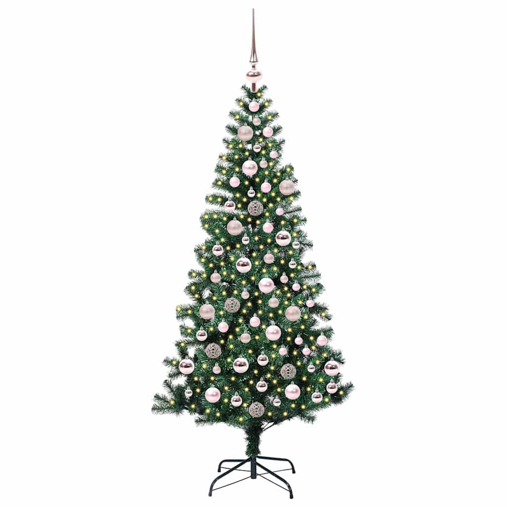 Sapin de Noël artificiel pré-éclairé Vert 180 cm PVC et métal - XIOS