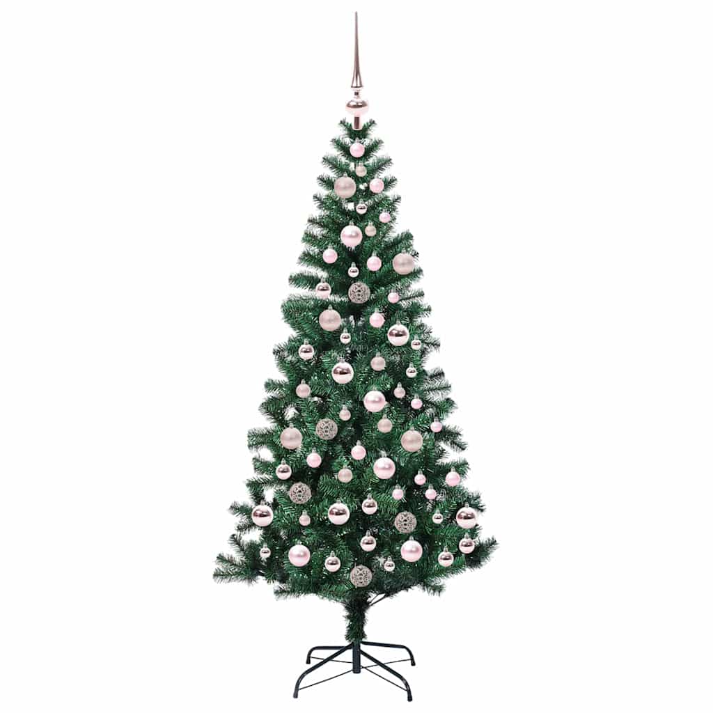 Sapin de Noël artificiel pré-éclairé Vert 180 cm PVC et métal - XIOS