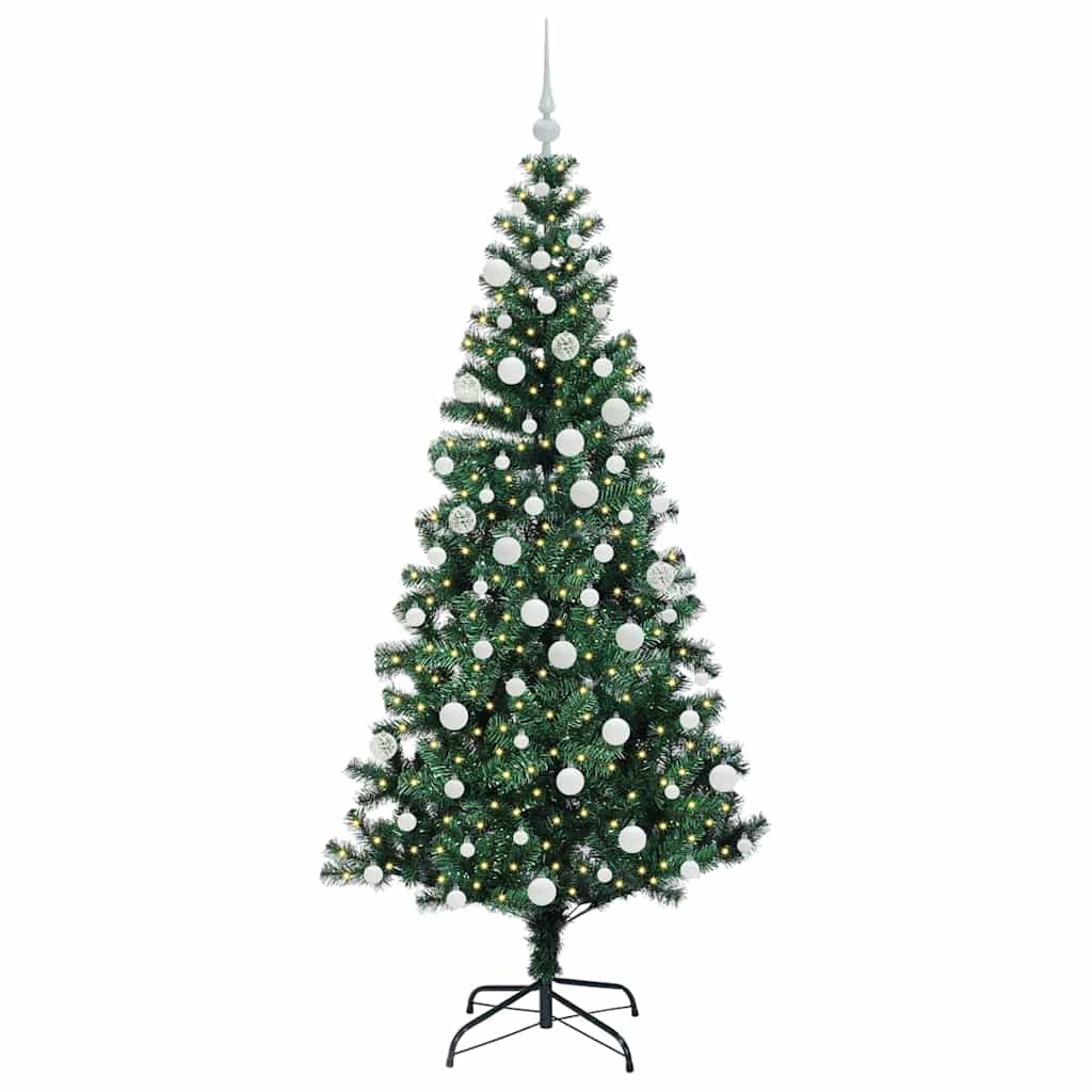 Sapin de Noël artificiel pré-éclairé Vert 180 cm PVC et métal - XIOS