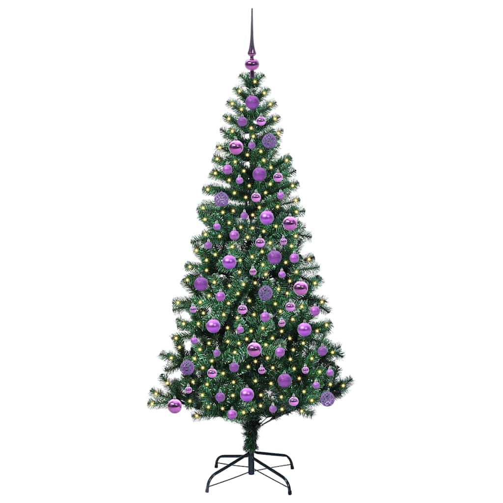 Sapin de Noël artificiel pré-éclairé Vert 180 cm PVC et métal - XIOS