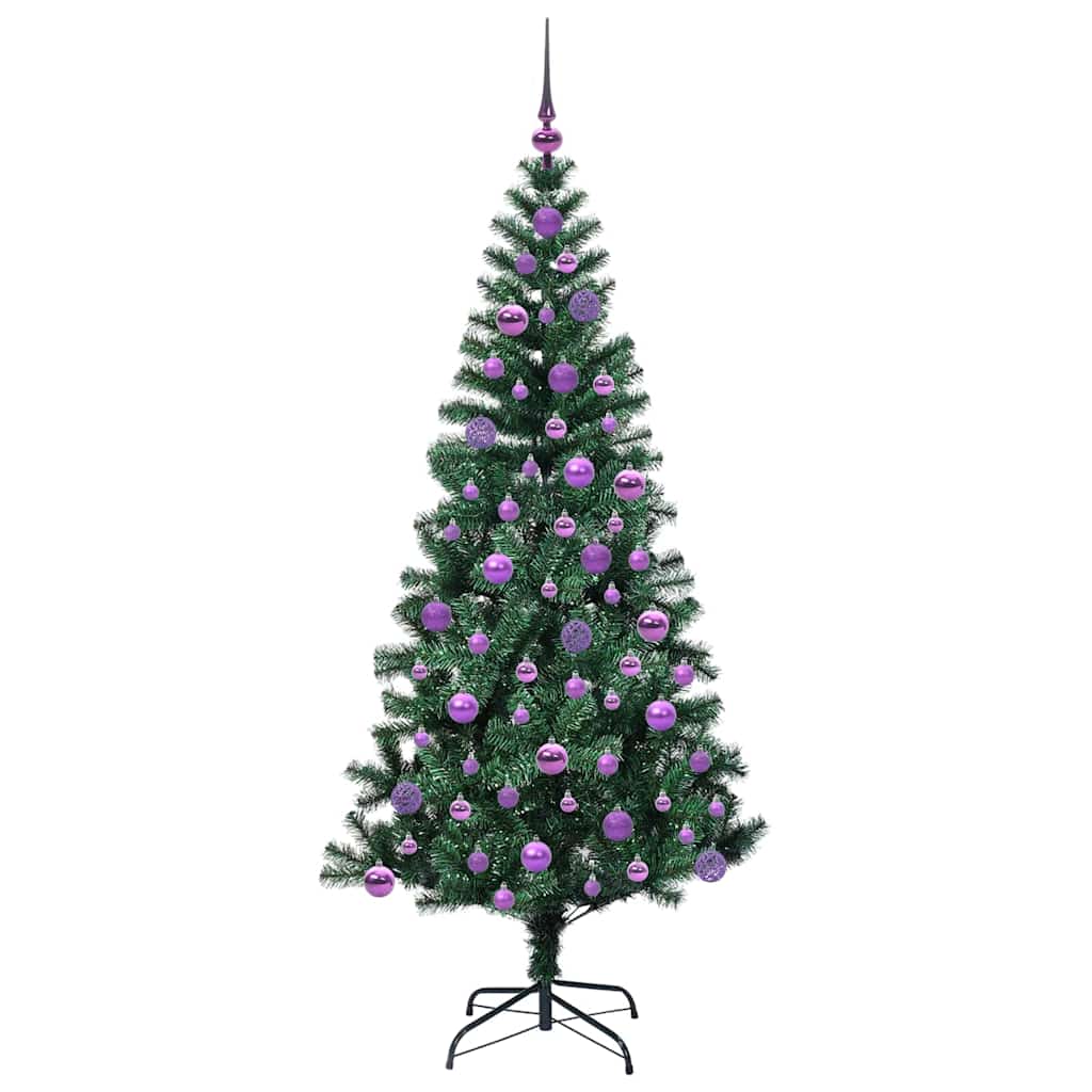 Sapin de Noël artificiel pré-éclairé Vert 180 cm PVC et métal - XIOS