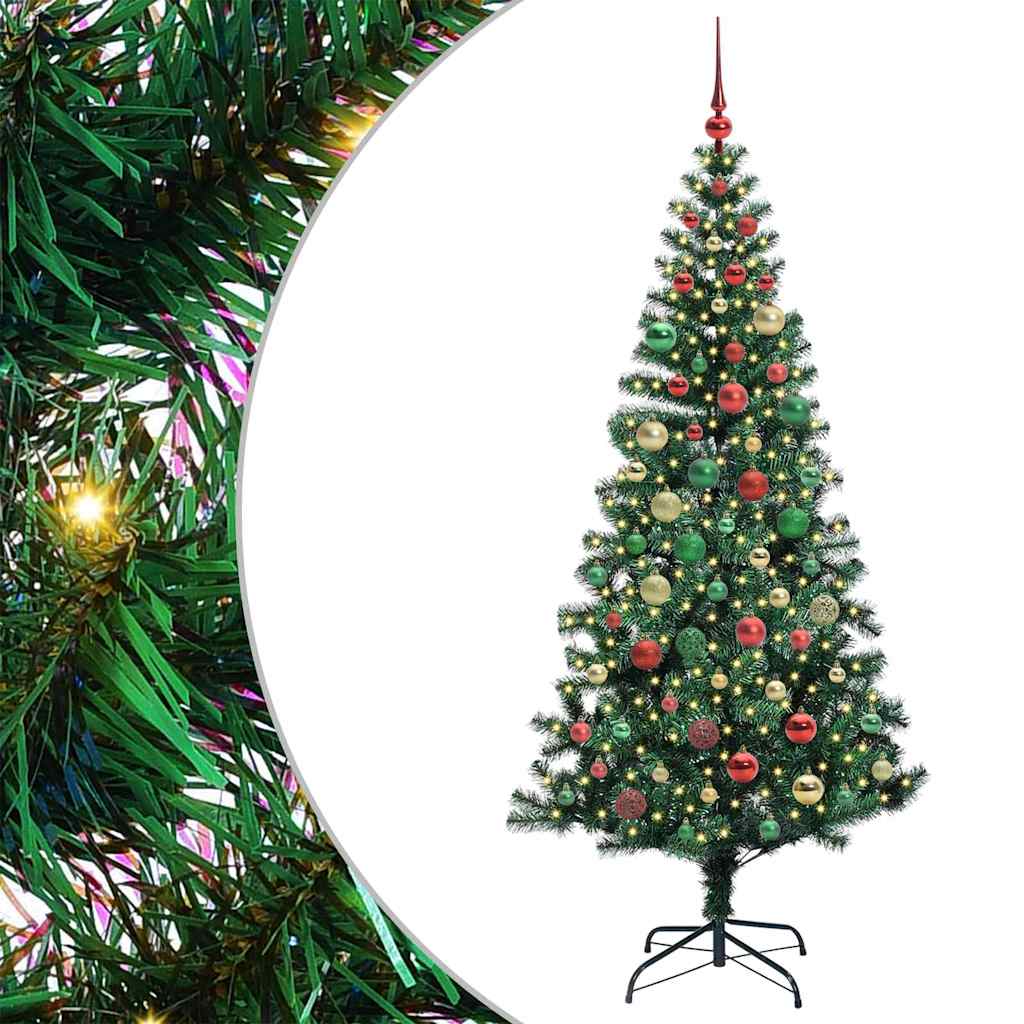 Sapin de Noël artificiel pré-éclairé Vert 180 cm PVC et métal - XIOS