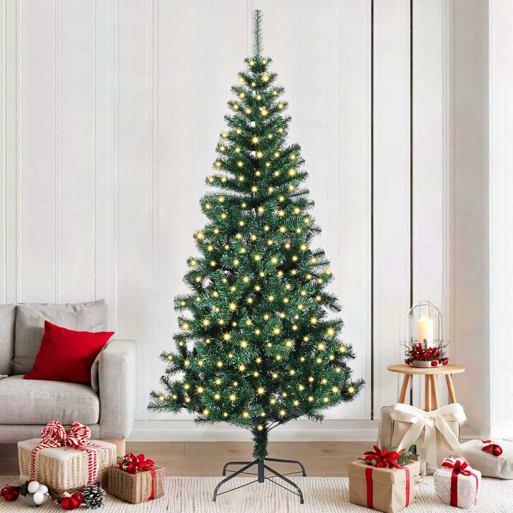 Sapin de Noël artificiel pré-éclairé Vert 210 cm PVC et métal - XIOS