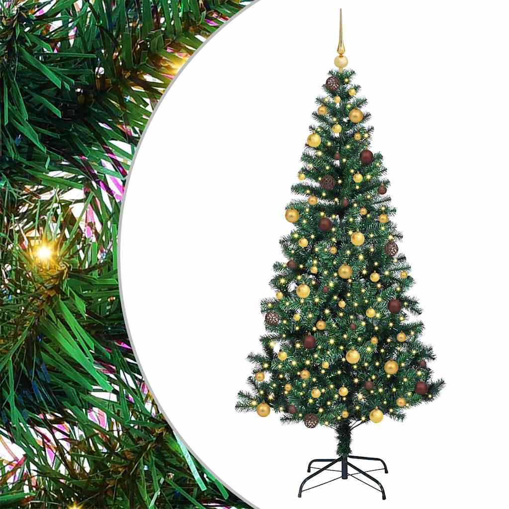 Sapin de Noël artificiel pré-éclairé Vert 210 cm PVC et métal - XIOS