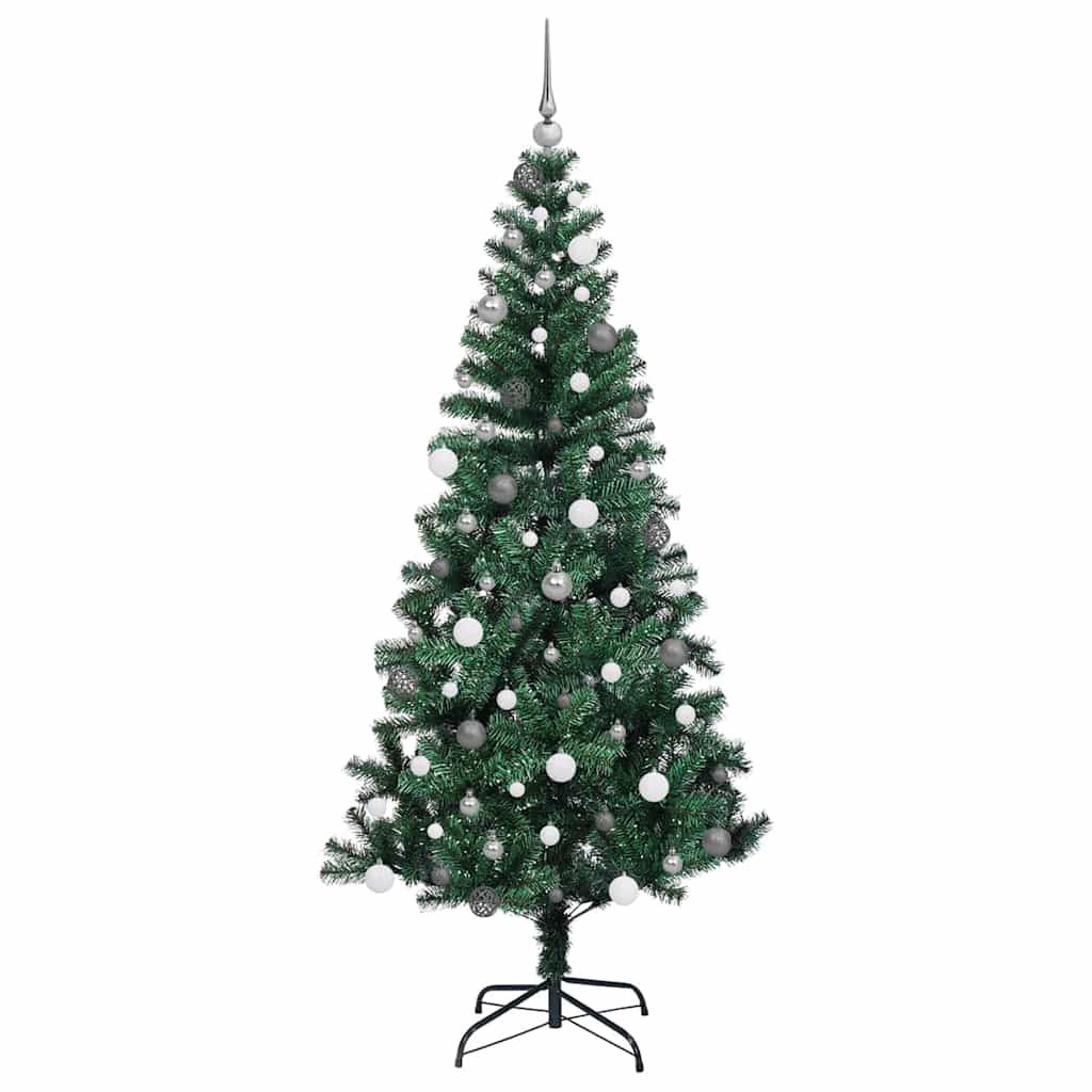 Sapin de Noël artificiel pré-éclairé Vert 210 cm PVC et métal - XIOS