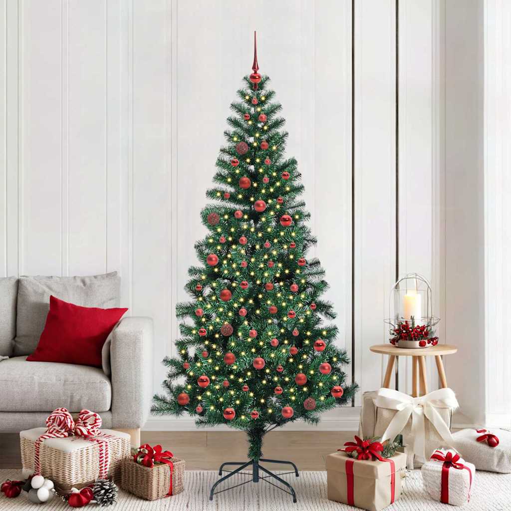 Sapin de Noël artificiel pré-éclairé Vert 210 cm PVC et métal - XIOS