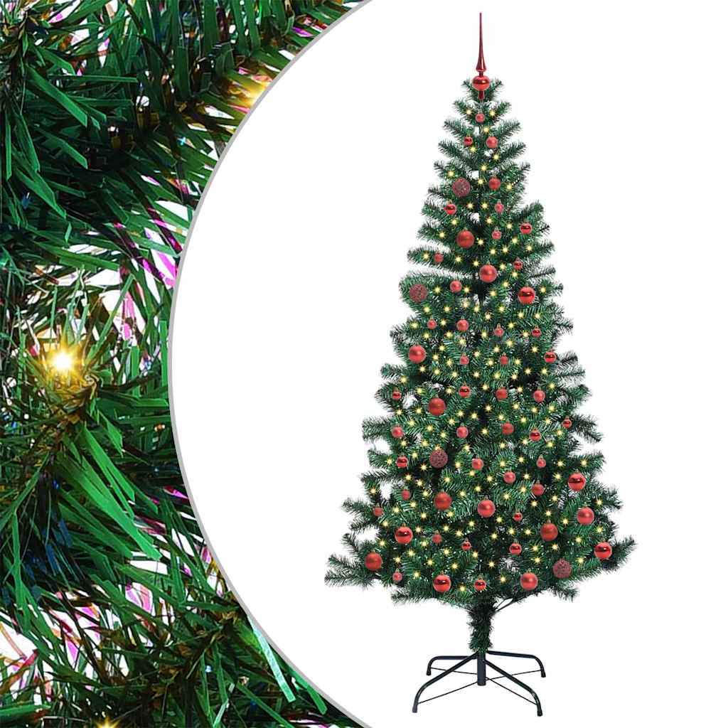 Sapin de Noël artificiel pré-éclairé Vert 210 cm PVC et métal - XIOS
