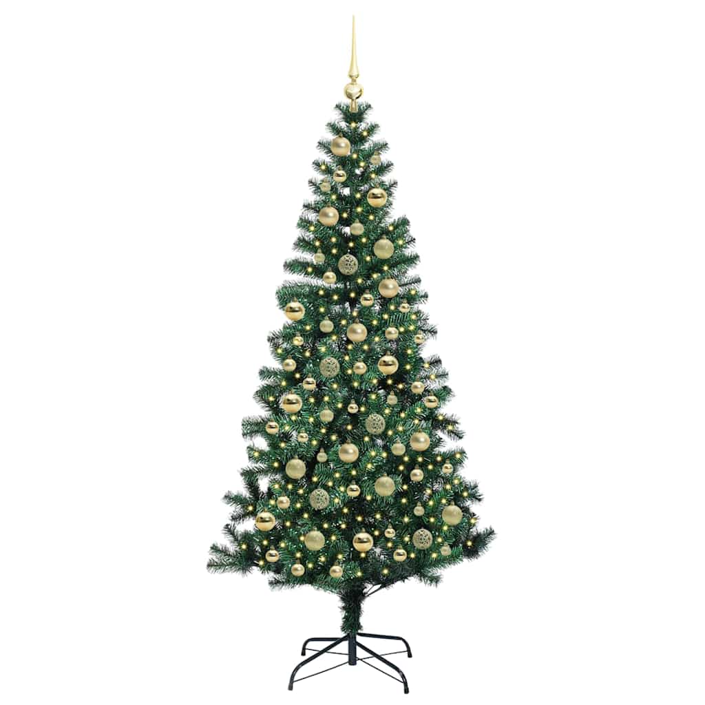 Sapin de Noël artificiel pré-éclairé Vert 210 cm PVC et métal - XIOS