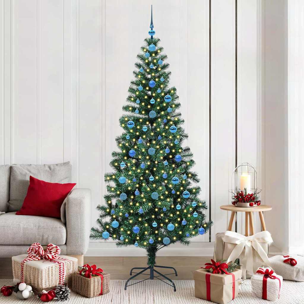 Sapin de Noël artificiel pré-éclairé Vert 210 cm PVC et métal - XIOS