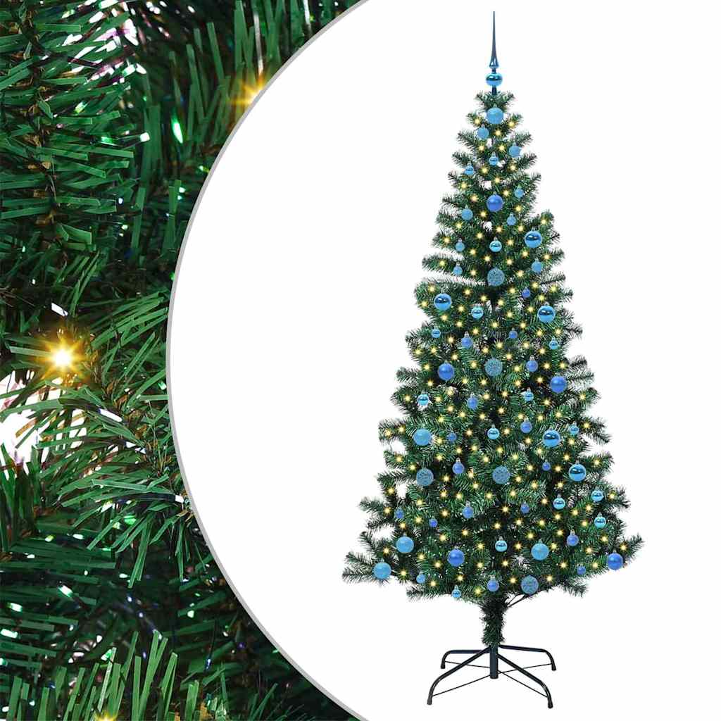 Sapin de Noël artificiel pré-éclairé Vert 210 cm PVC et métal - XIOS