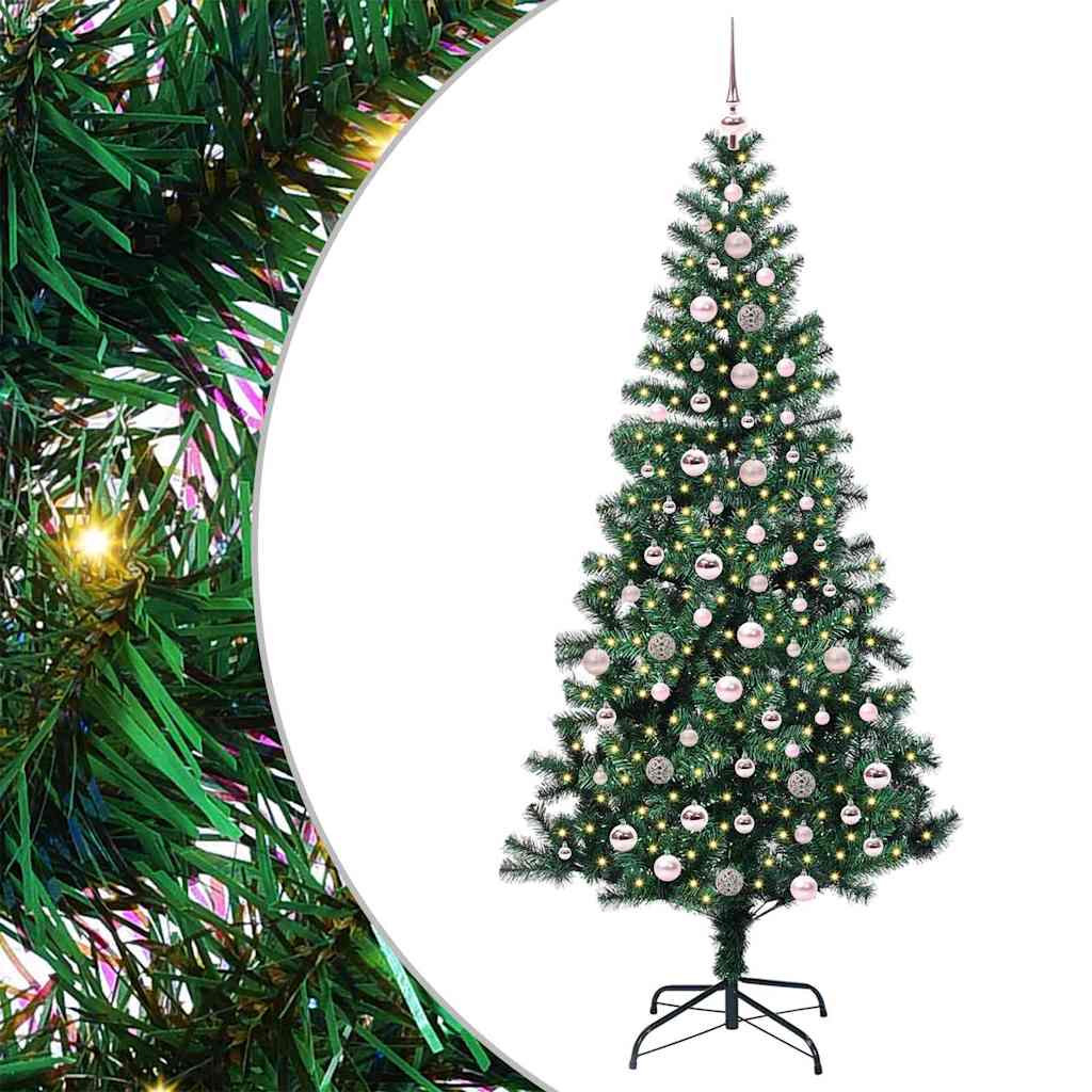 Sapin de Noël artificiel pré-éclairé Vert 240 cm PVC et métal - XIOS