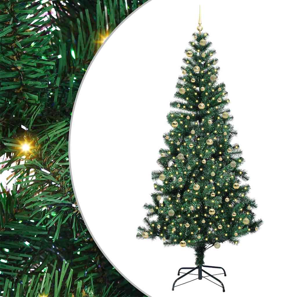 Sapin de Noël artificiel pré-éclairé Vert 240 cm PVC et métal - XIOS
