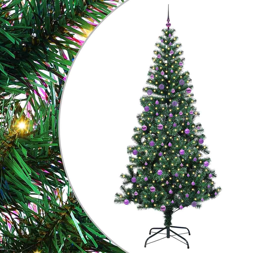 Sapin de Noël artificiel pré-éclairé Vert 240 cm PVC et métal - XIOS
