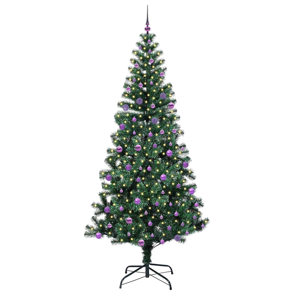 Sapin de Noël artificiel pré-éclairé Vert 240 cm PVC et métal - XIOS