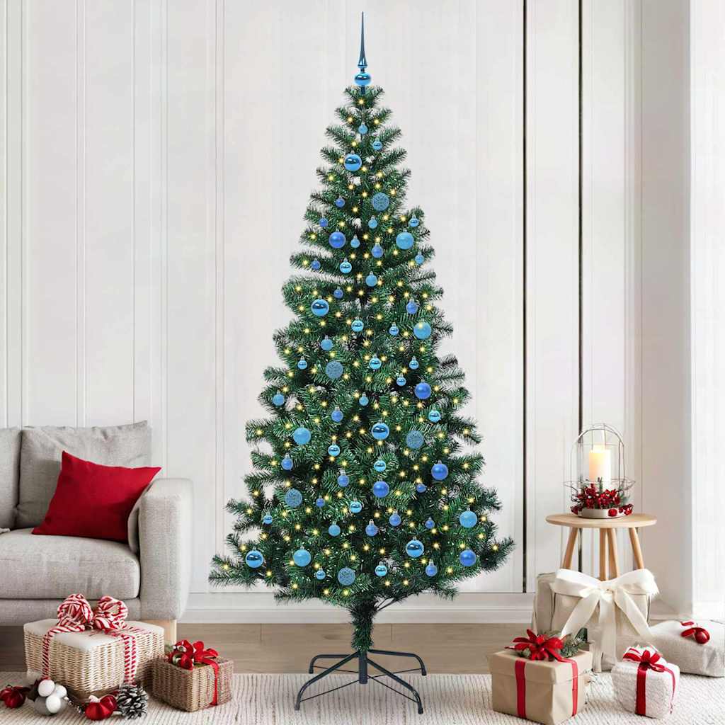 Sapin de Noël artificiel pré-éclairé Vert 240 cm PVC et métal - XIOS