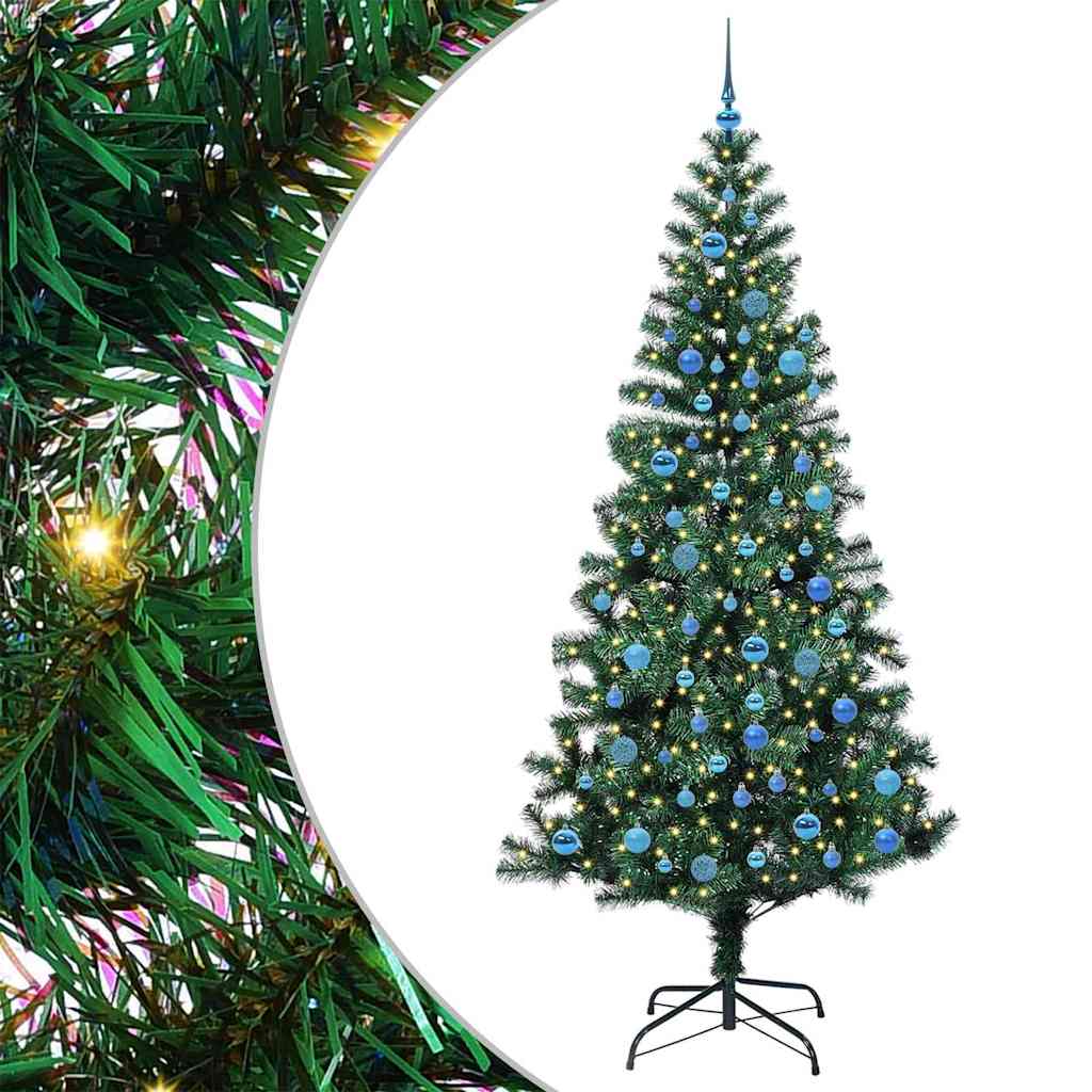 Sapin de Noël artificiel pré-éclairé Vert 240 cm PVC et métal - XIOS