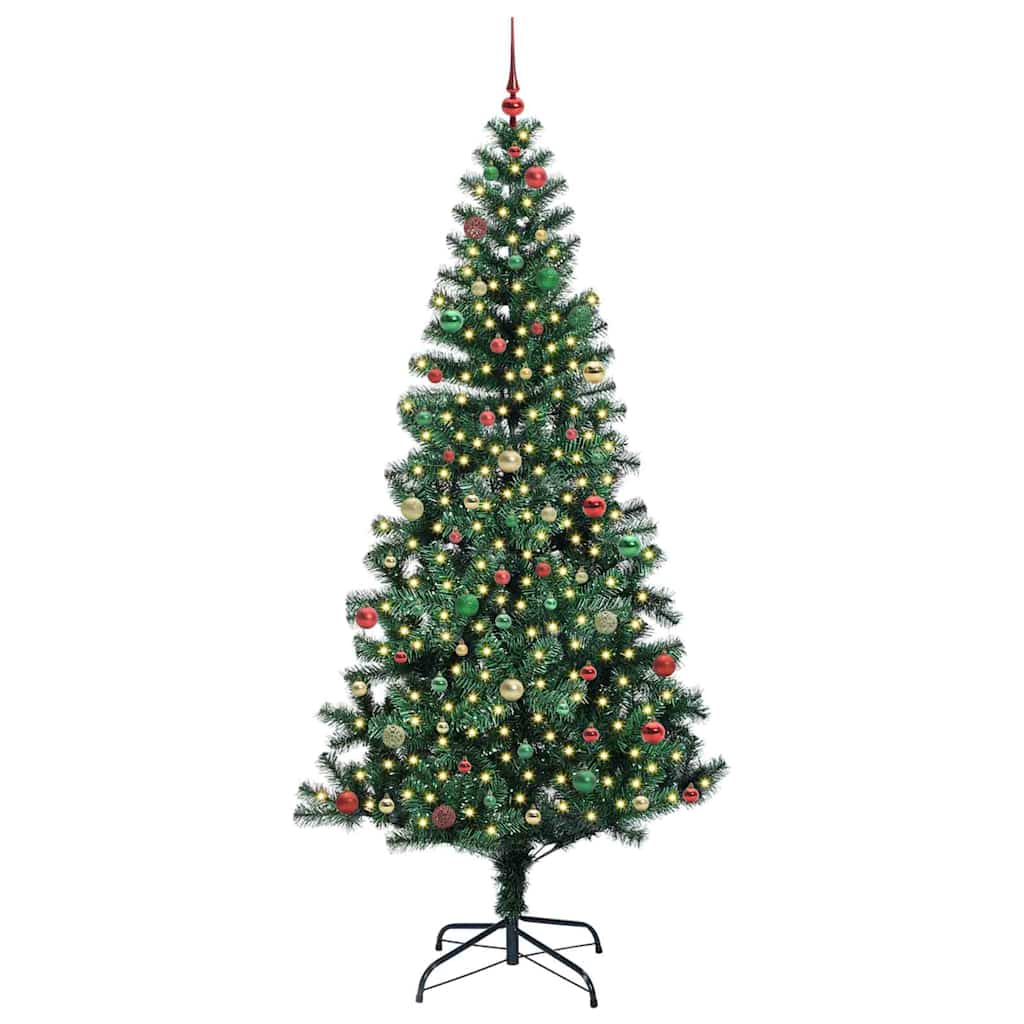 Sapin de Noël artificiel pré-éclairé Vert 240 cm PVC et métal - XIOS