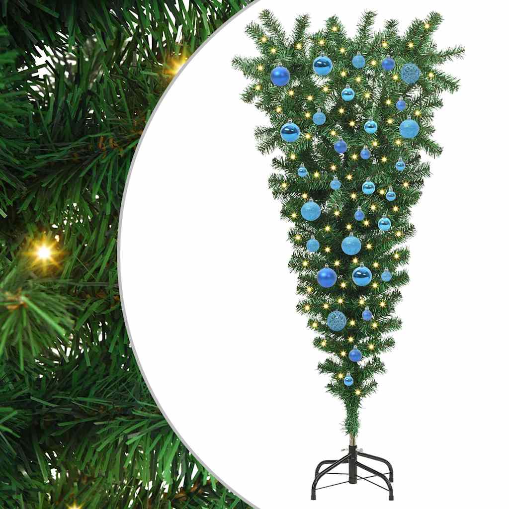 Sapins de Noël artificiels pré-éclairés à l'envers avec ensemble de boules - XIOS