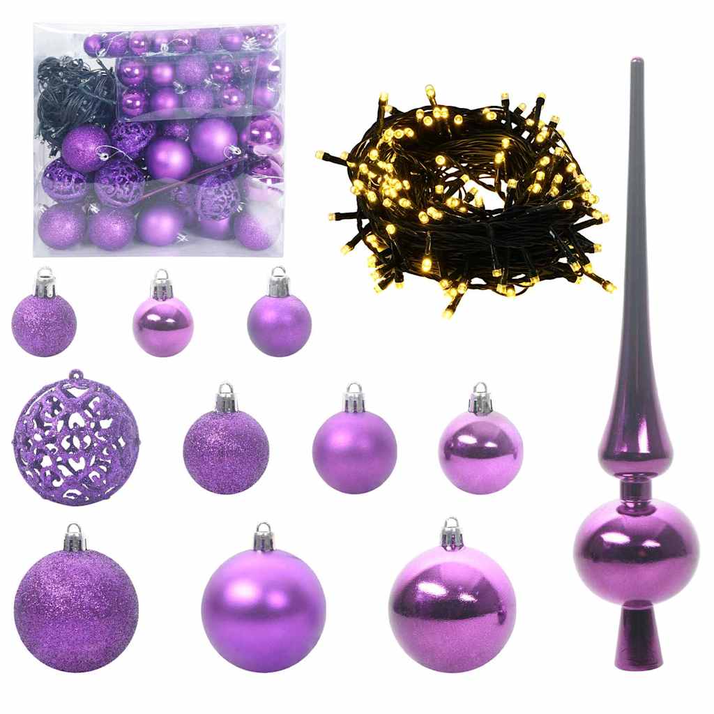 Sapin de Noël artificiel pré-éclairé à l'envers avec ensemble de boules - XIOS
