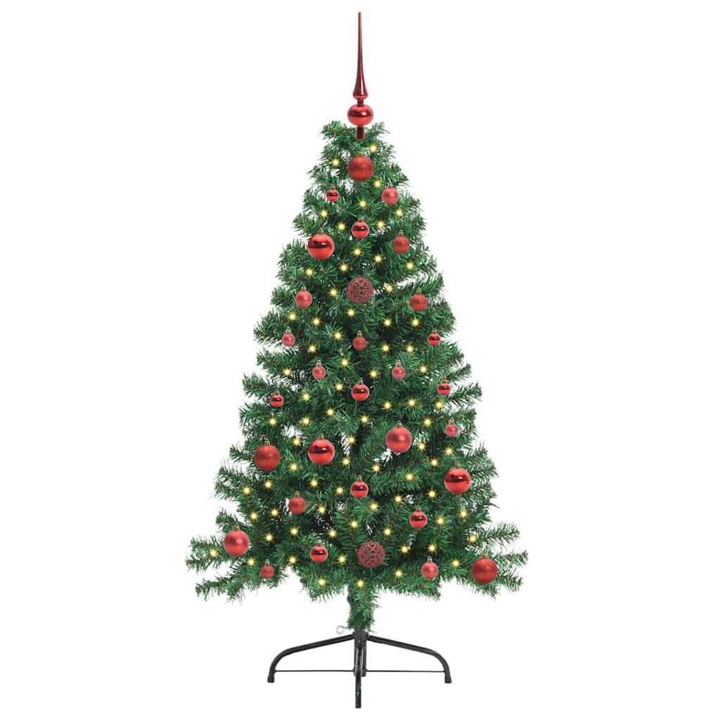 Sapin de Noël artificiel pré-éclairé Vert 120 cm PVC - XIOS