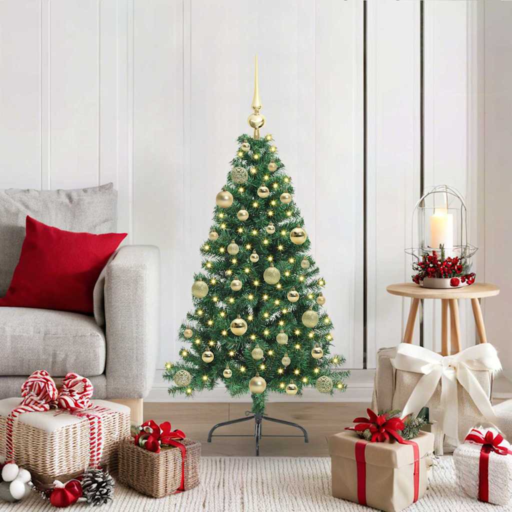 Sapin de Noël artificiel pré-éclairé Vert 120 cm PVC - XIOS