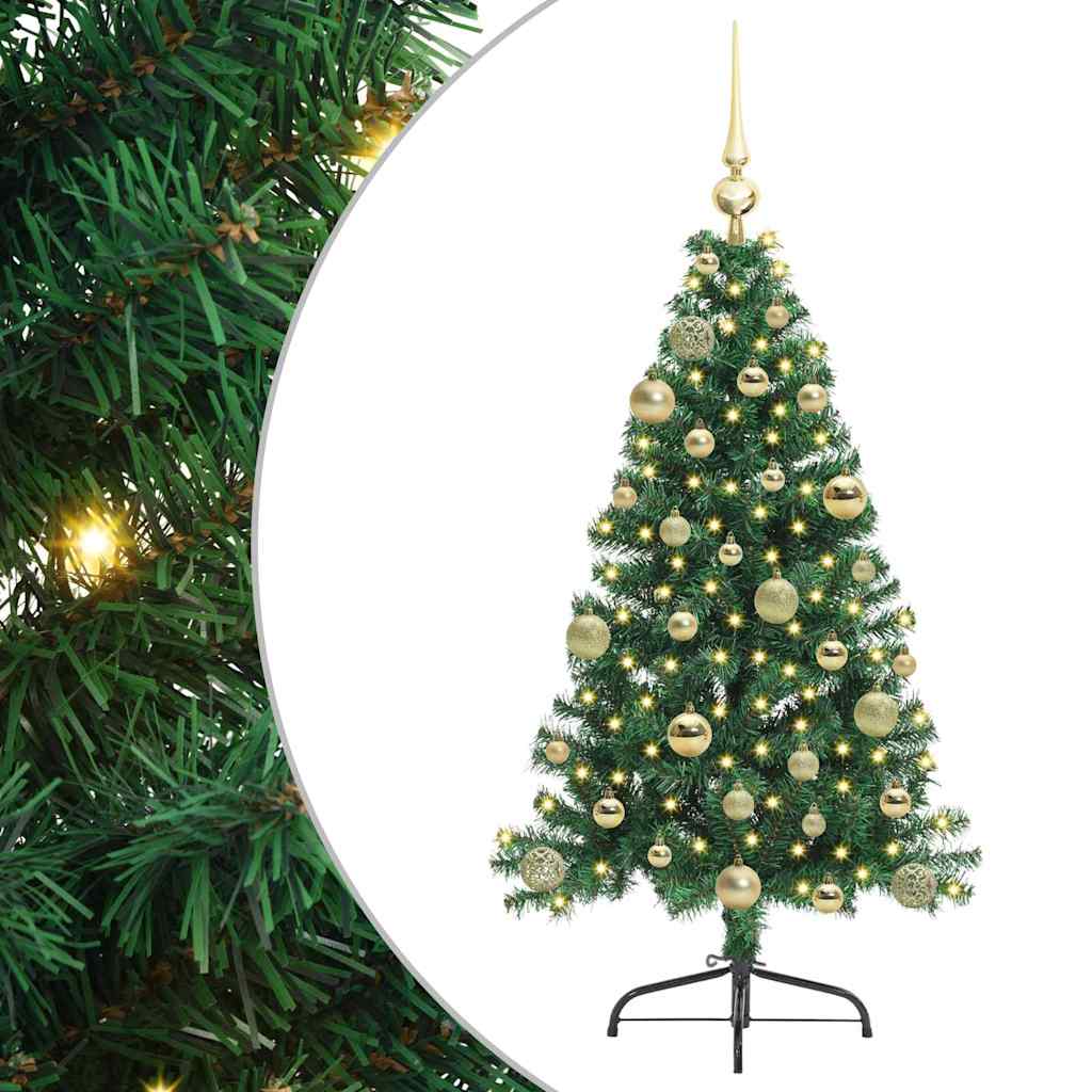Sapin de Noël artificiel pré-éclairé Vert 120 cm PVC - XIOS