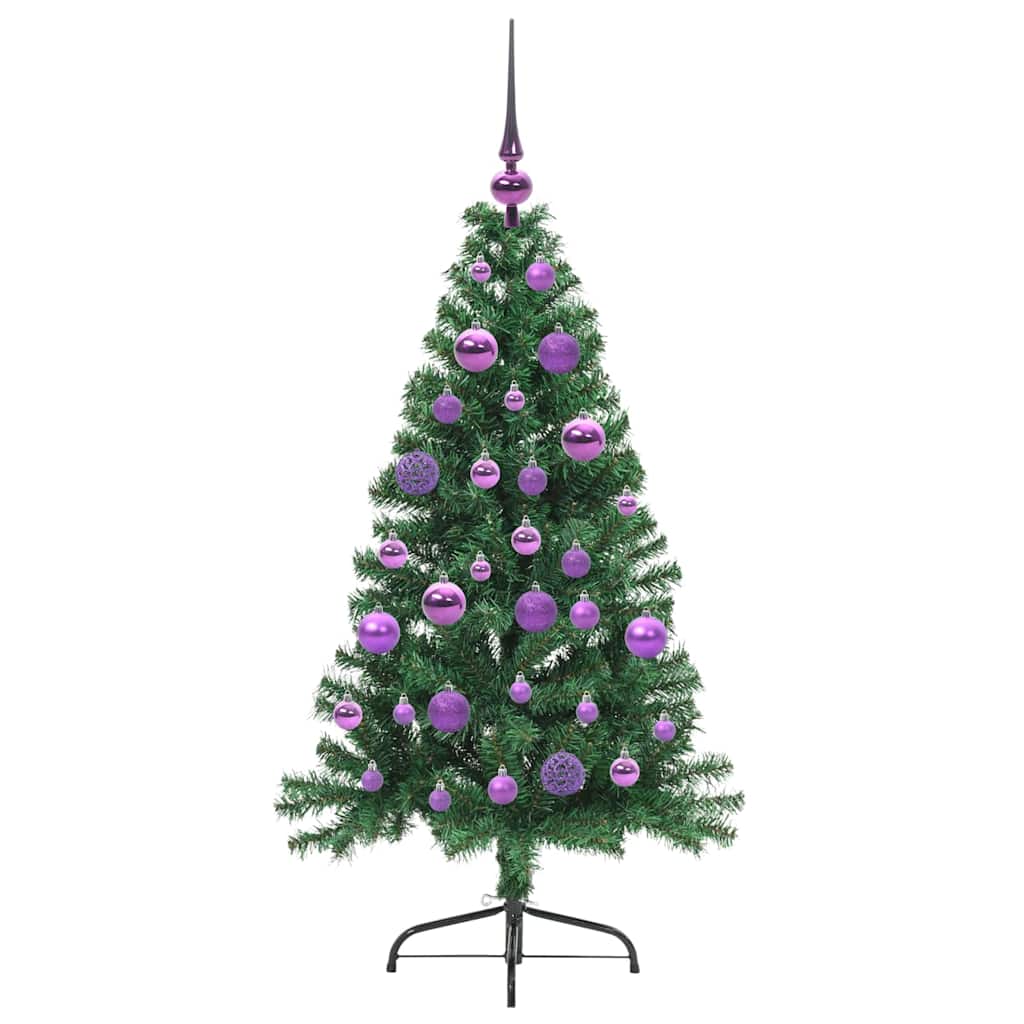Sapin de Noël artificiel pré-éclairé Vert 120 cm PVC - XIOS