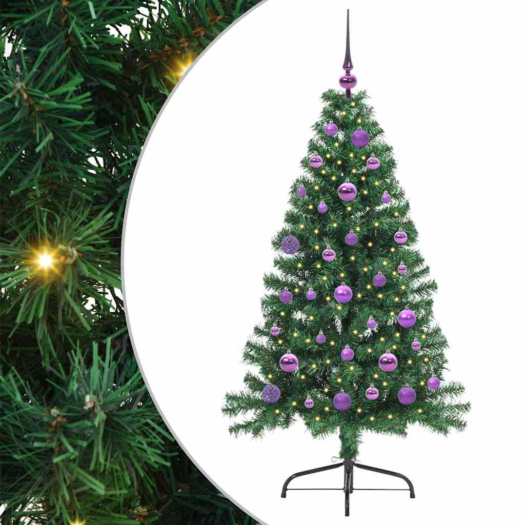 Sapin de Noël artificiel pré-éclairé Vert 150 cm PVC - XIOS