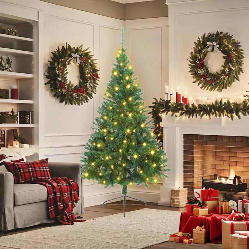 Sapin de Noël artificiel pré-éclairé Vert 180 cm PVC - XIOS