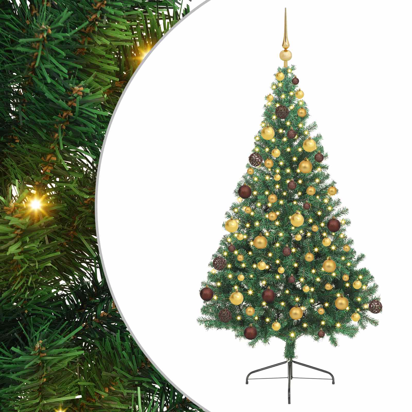 Sapin de Noël artificiel pré-éclairé Vert 180 cm PVC