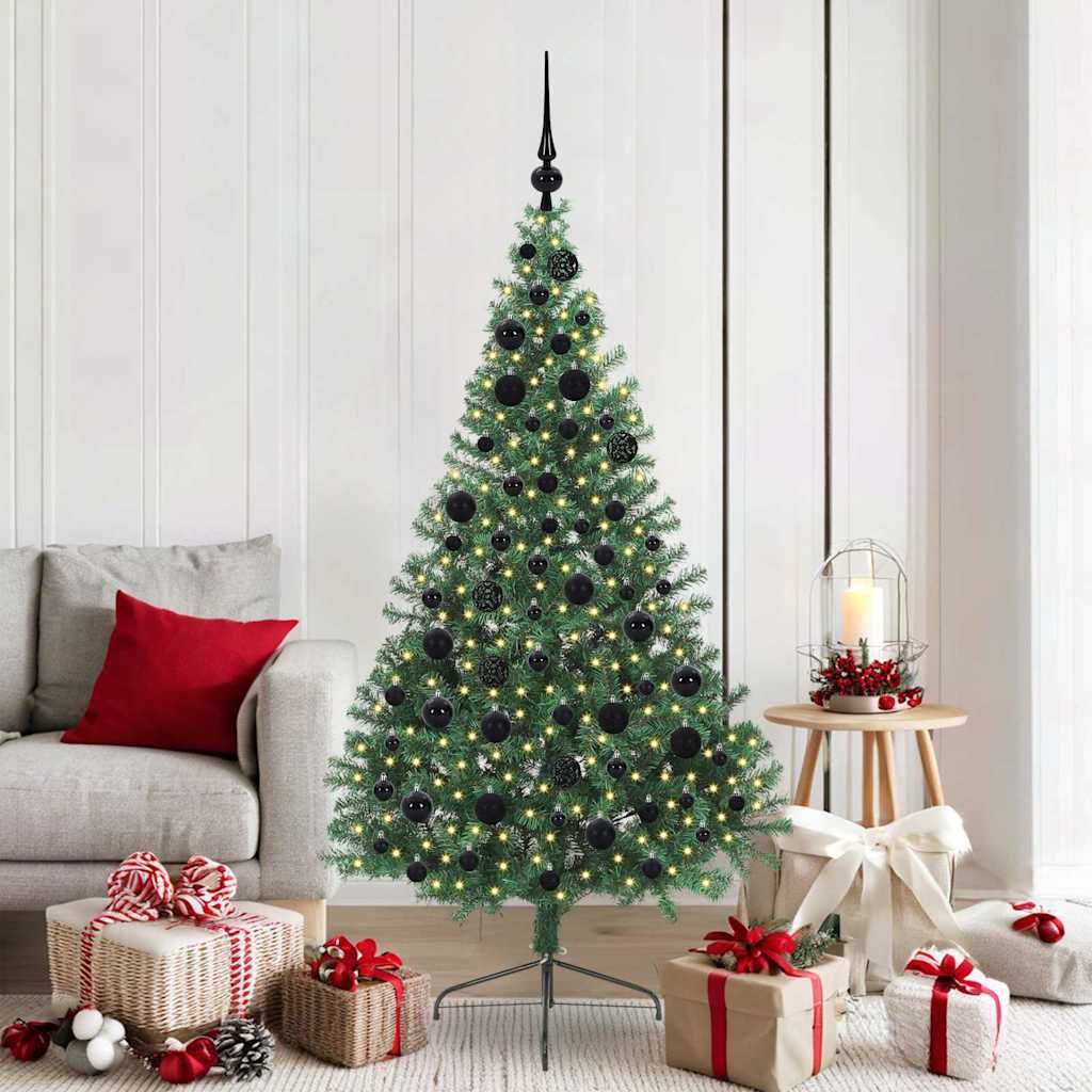 Sapin de Noël artificiel pré-éclairé Vert 180 cm PVC - XIOS