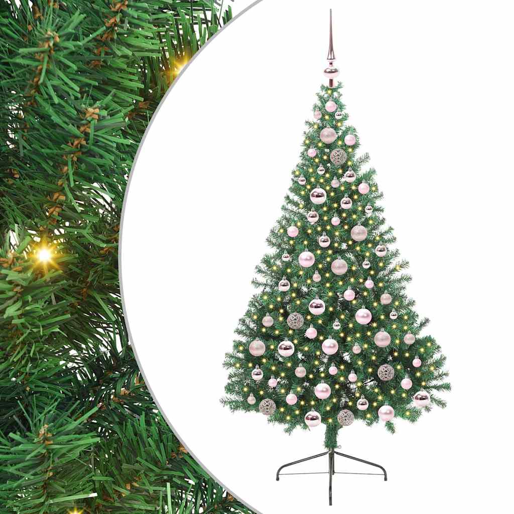 Sapin de Noël artificiel pré-éclairé Vert 180 cm PVC - XIOS