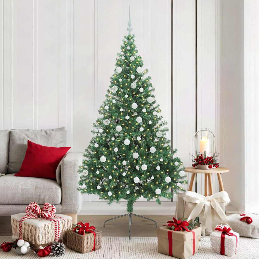 Sapin de Noël artificiel pré-éclairé Vert 180 cm PVC - XIOS