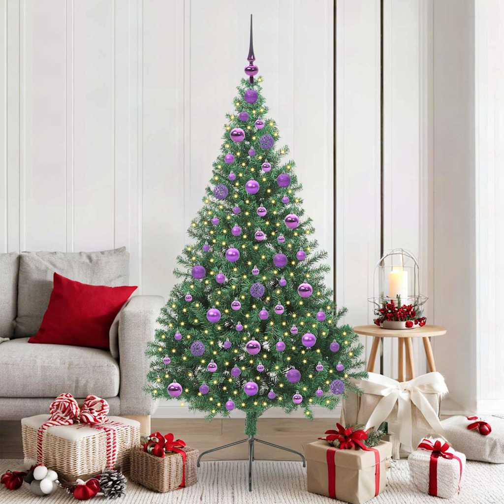 Sapin de Noël artificiel pré-éclairé Vert 180 cm PVC - XIOS