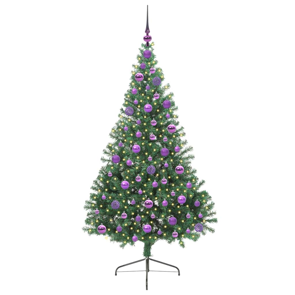 Sapin de Noël artificiel pré-éclairé Vert 180 cm PVC - XIOS
